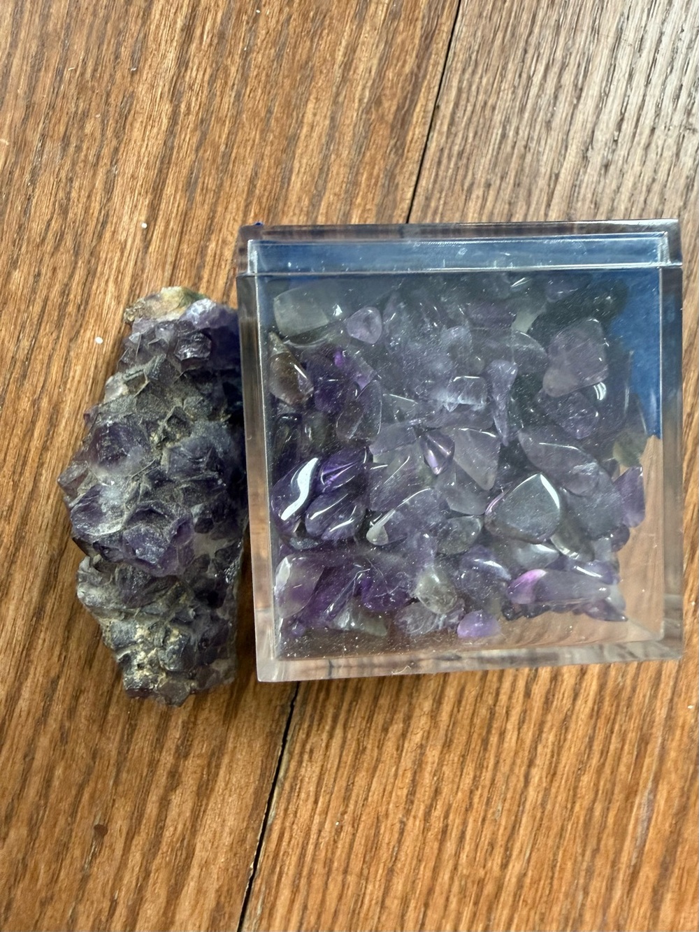 Natural amethyst crystal bundle